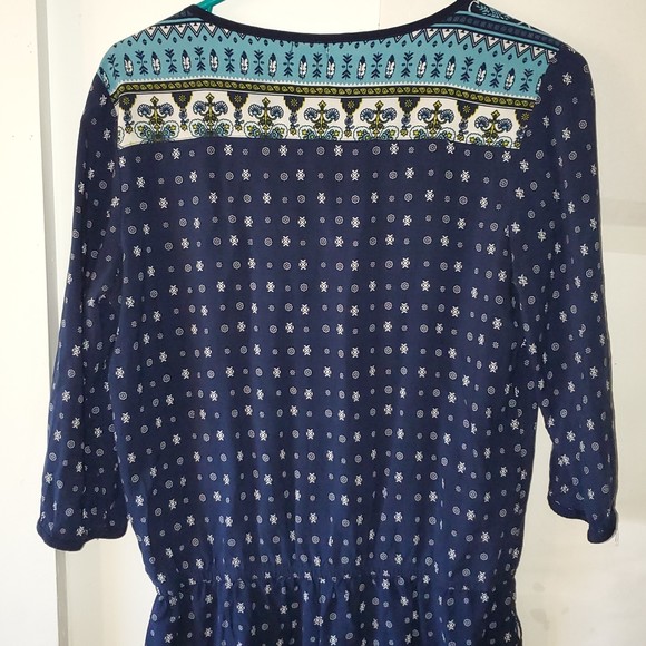 Garage Women's Romper Shorts Outfit Blue & Floral Print Long Sleeves Size S/P - Picture 16 of 16